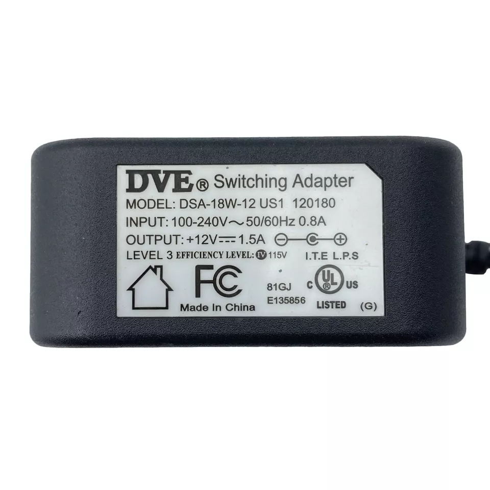 *Brand NEW*Genuine DVE Vonage 12V 1.5A 18W AC DC Switching Adapter Model DSA-18W-12 US1 Power Supply